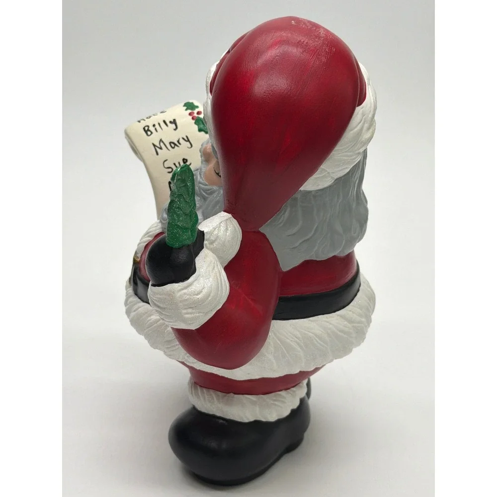 Vintage 1983 Hand Painted Ceramic Winking Santa Claus Figurine with List 83 DHM